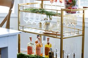 bar cart with cocktails