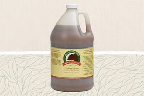 One of the best Organic Fertilizers for Grass on a tan background.