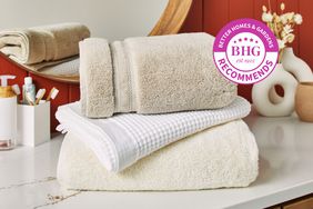 Best bath towels stacked together on bathroom counter