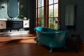 Clawfoot bathtub in Kohler Teal