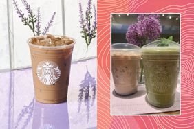 New starbucks lavender drinks with coral overlay
