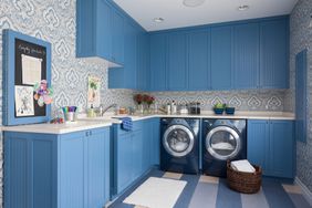 Blue laundry room