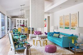 bright and colorful midcentury modern living room