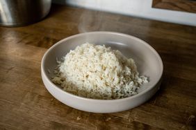 hot rice in a bowl
