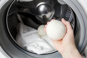 wool dryer balls used in load of white laundry