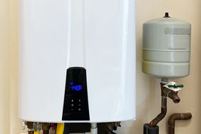 close up of a tankless water heater
