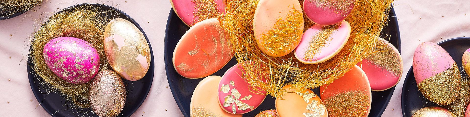 gold pink easter eggs