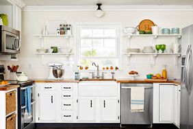 kitchen with white cabinets and farmhouse sink