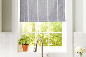 kitchen window classic striped curtains