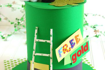 Green top hat made from green paper and