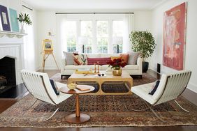 Living room with large area rug