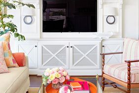 living room white tv console