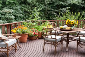 metal wood deck table and chairs