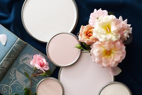 paint can lids pink neutrals flowers