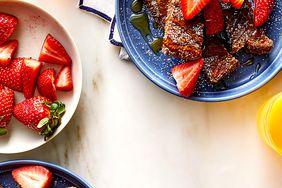 Air-Fried Flaxseed French Toast Sticks with Berries