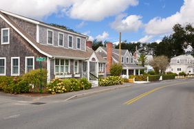 Small New England Town Street, Chatham, Cape Cod, Massachusetts.