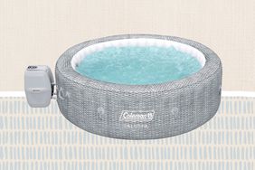 Coleman Inflatable Hot Tub on a patterned background